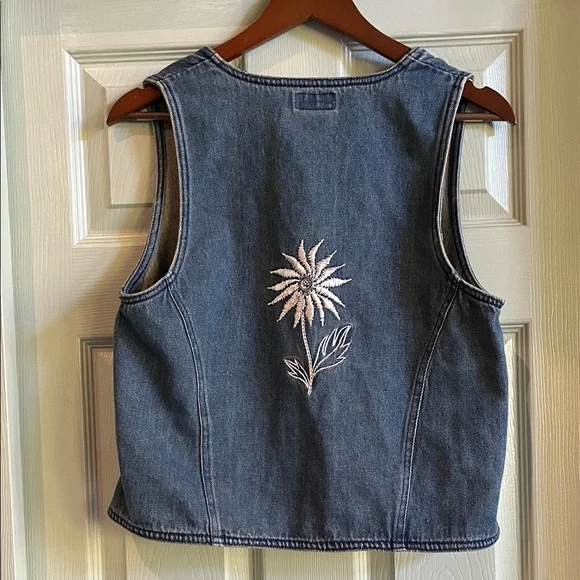 Brixton Blue Denim Vest with Embroidery - Picture 2 of 4